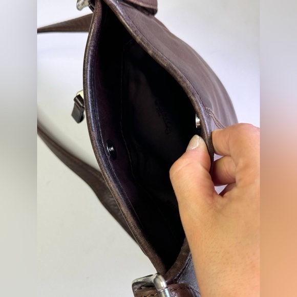 Fossil Vintage Crossbody Purse Leather Brown Saddle Bag - Picture 8 of 10